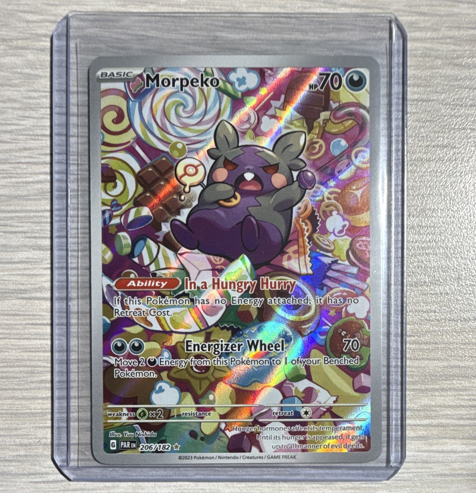 Pokémon TCG Morpeko Illustration Rare Full Art Holo 206/182 SV04 Paradox Rift