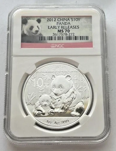 2012 China S10Y Panda Early Releases NGC MS 70 1oz Silver Coin