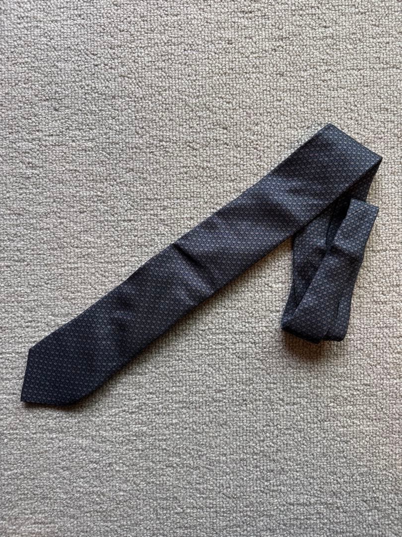 Prada Geometric Pattern Tie Dark Gray Business Me… - image 1