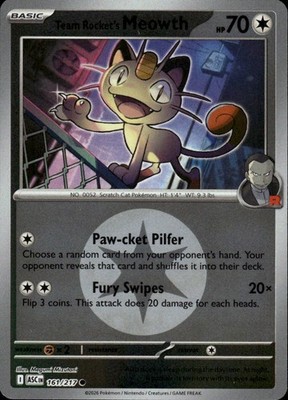 Team Rocket's Meowth (Energy Symbol Pattern) Holo Common ME: Ascended Heroes 161