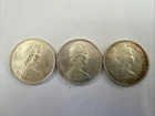 3 Lot Of Vintage Canadian Silver Dollars