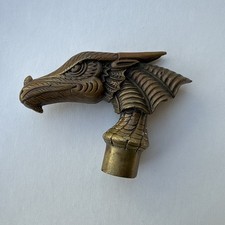 Solid Brass Dragon Cane Handle Carved Walking Stick Head 23mm Inner Diameter
