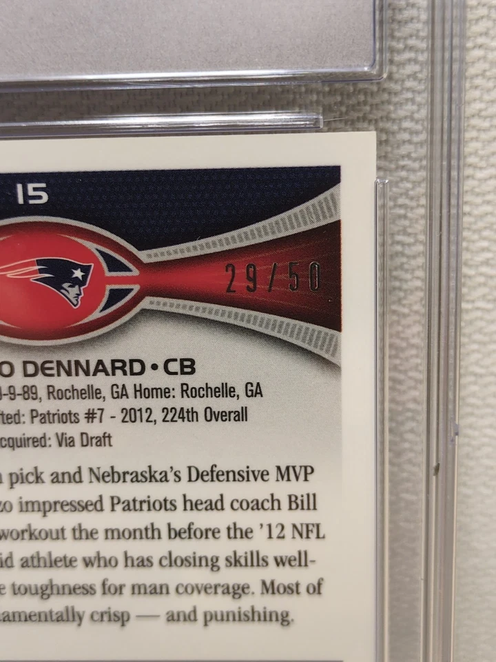 Topps Chrome Alfonzo Dennard #15 Gold Border Refractor 2012/50 (RC) CGC 9,5 Foto 3 de 3