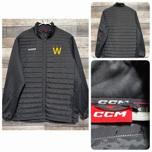 CCM Quilted Full Zip Jacket Men’s XL Black Pockets Casual