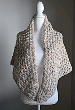 Blanket Scarf Shawl Handmade 62 x 49 in. Wool Blend - Multicolored- One Size New