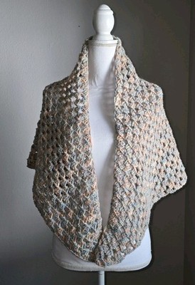 Blanket Scarf Shawl Handmade 62 x 49 in. Wool Blend - Multicolored- One Size New