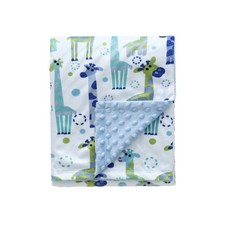 Minky Baby Blanket for Boys, Soft Plush Receiving for Newborns - Giraffe 30x4