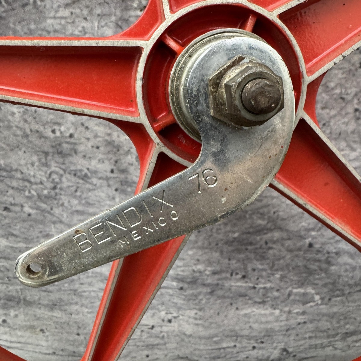 Vintage Lester Mag BMX Wheels Red 5 Spoke Bendix 76 Coaster Brake