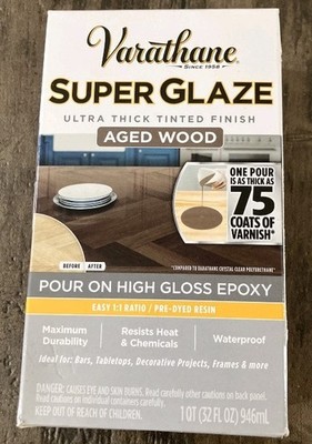 Varathane AGED WOOD Epoxy Super Glaze Pour-On High Gloss Quart Kit NEW