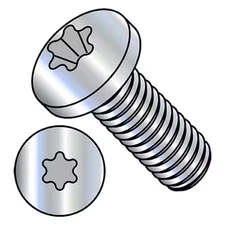 M6-1.00 x 30 mm Torx Pan Machine Screw, Zinc Plated Steel, 1000 PK, MI6307045T