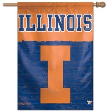 Official Licensed NCAA Wincraft ILLINOIS FIGHTING ILLINI Vertical Flag Brand New