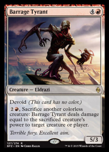 Barrage Tyrant - Foil ~ Lightly Played Battle for Zendikar