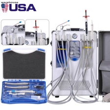 Portable Dental Delivery Unit Air Compressor+Curing Light+Scaler+Handpiece Kit