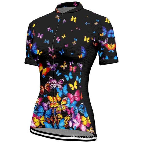 Butterfly Cycling Jersey Women's Short Sleeve Cycle Jersey Bike Bicycle Shirt - Picture 40 of 45