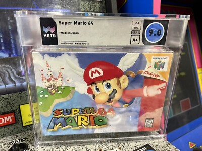 1996 N64 Super Mario 64 Graded WATA 9.0 A+ Sealed FIRST PRINT Nintendo 64