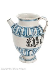 Antike Savona italienische Maiolica Dose Glasur Keramik nasse Drogendose Albarello um 1700