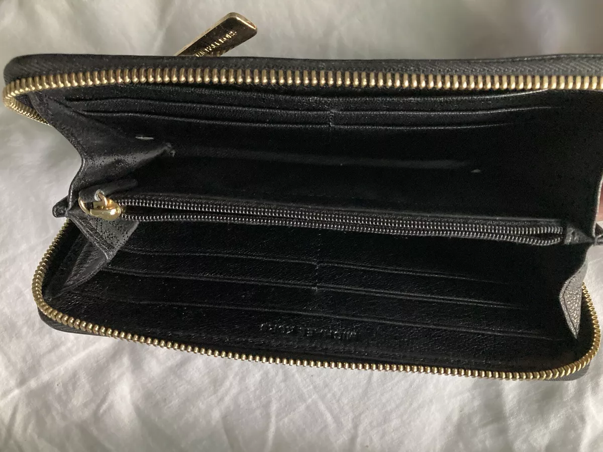 Michael kors bedford large store black zip around purse