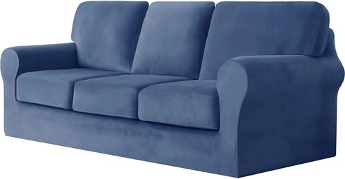 Armchair Covers 1/2/3 Seater 3/5/7 Piece Set Thick Stretch Velvet Sofa Slipcover - Picture 64 of 109