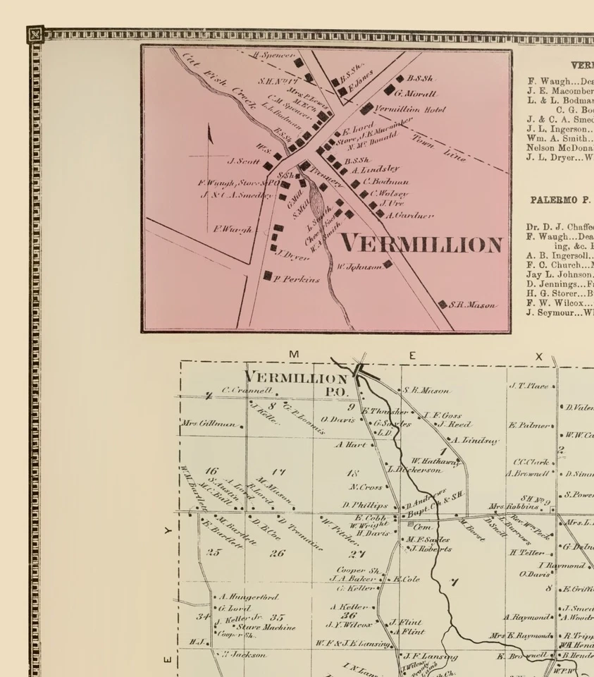 Historic City Map - Palermo New York - Stone 1866 - 23 x 26.21 - Image 2 of 4