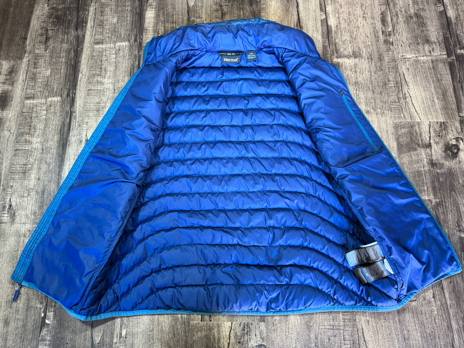 MARMOT TULLUS 600 FILL DUCK DOWN PUFFER TEAL VEST JACKET MENS M MEDIUM