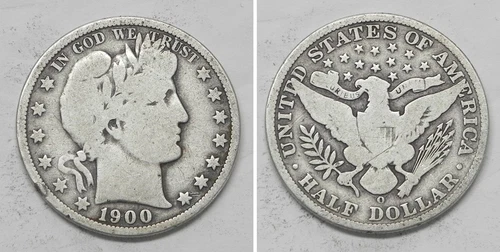 X5386  1900-O Barber Half Dollar 50c, VG