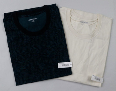 2 pack Men's Slim-Fit Short-Sleeve 100% Cotton Crewneck T-Shirt L