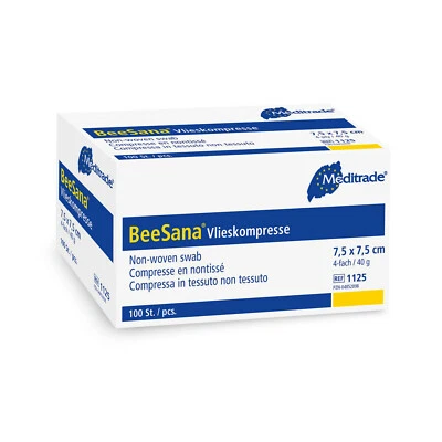 Meditrade BeeSana® Vlieskompressen 7,5 x7,5cm Verbandmull unsteril 100 St.