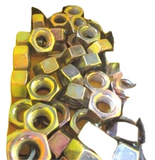 1/4-1/2 Grade 8 Coarse Thread Yellow Zinc Hex Nut Assortment 400 Pieces