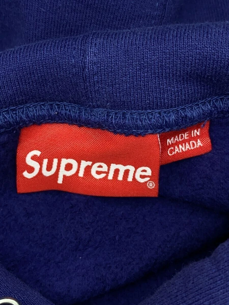 Felpa Supreme con cappuccio M cotone stampa viola usata