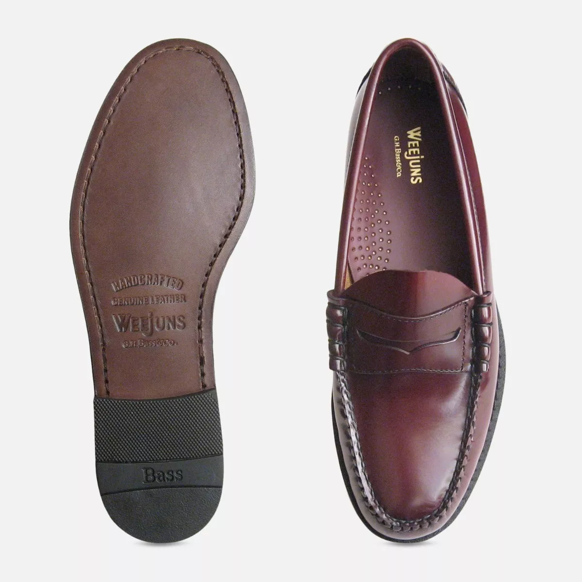 Classic Mens Burgundy Wine Larson Penny Loafers GH Bass Weejuns