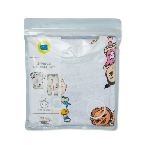 Cocomelon Toddler Girl's Snug-Fit 2 Piece Pajama Set, White Size 5T - Picture 2 of 3