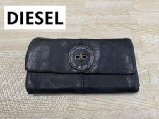 Diesel Men Vhtf Long Wallet Black Leather Flap Turn Lock Round Zipper Luxury LTD