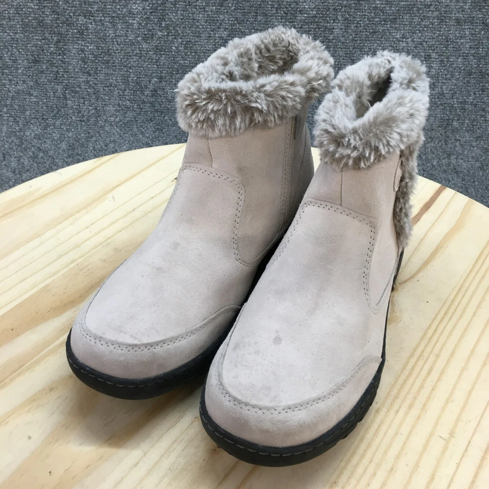 Khombu Winter Snow Boots Womens 10 M Iris Gray Leather Faux Fur Zip 1527296 - Image 3 of 4