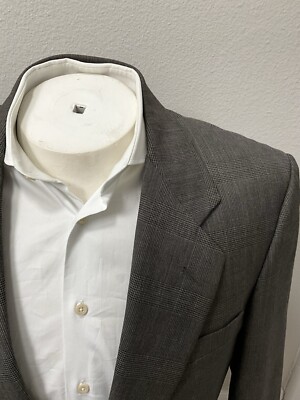 Pierre Balmain Mens Sport Coat Blazer Two Button Gray Glen Plaid