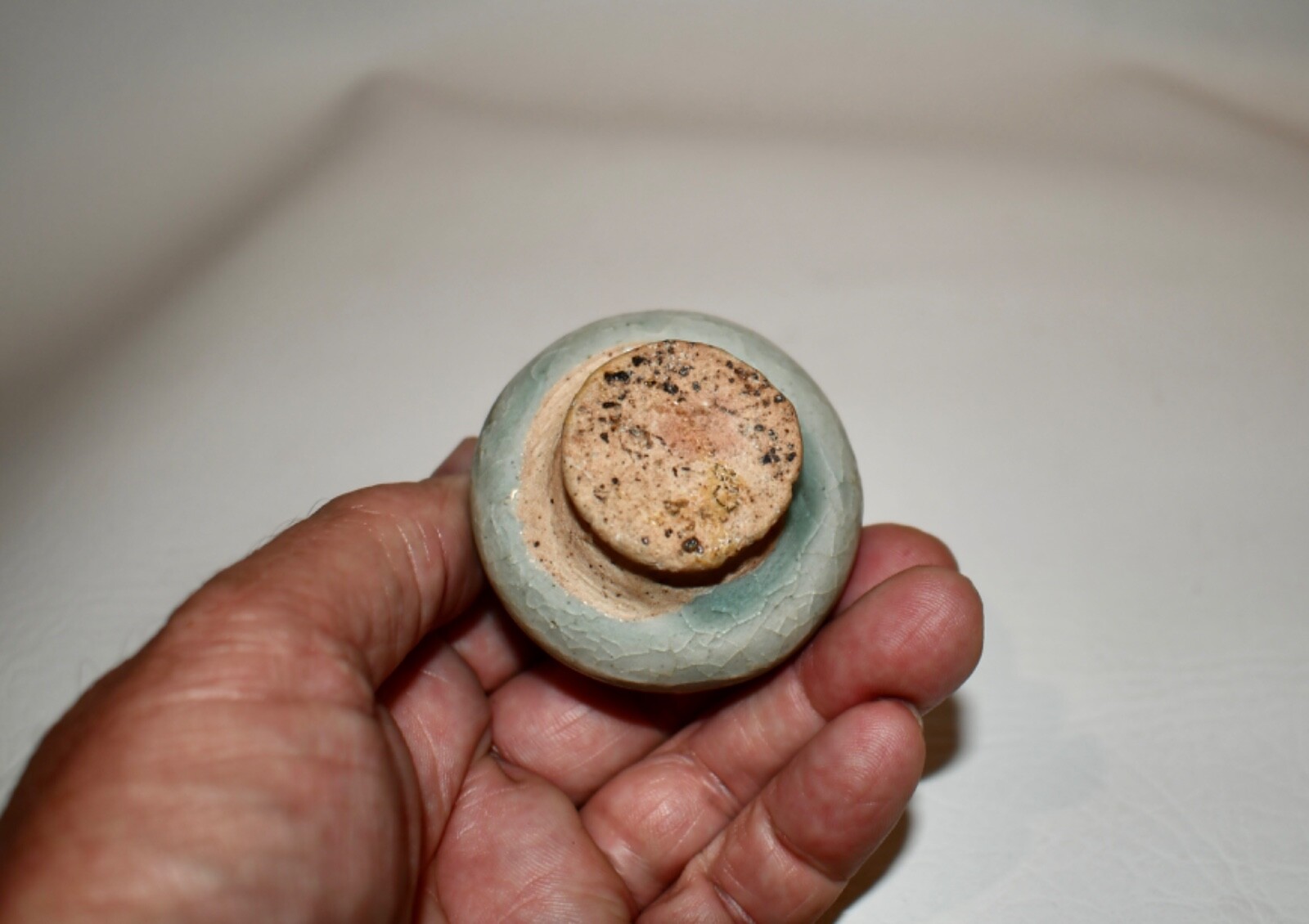 Antique Sawankhalok Period Ceramic Green Glazed Jarlet from Thailand