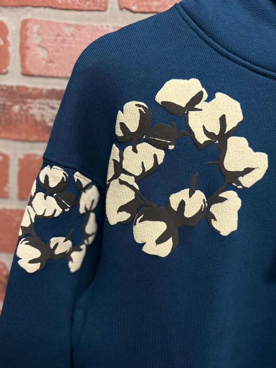 Denim Tears CPFM Cactus Tears Wreath Hoodie Size L Blue 100 Denim Tears CPFM Cactus Tears Wreath Hoodie Size L Blue 100