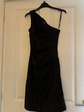 Warehouse One Shoulder Black Dress