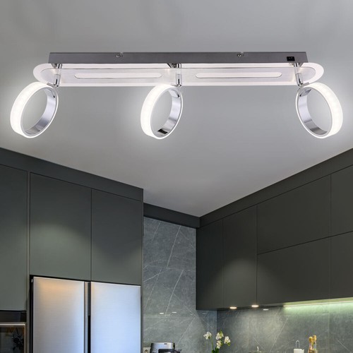 Lampada Da Soffitto Spotlight Striscia Da 3X LED Faretto Regolabile Cromo - Foto 8 di 11