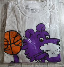 New PUMA T-Shirt with Purple Mascot Holding a Basketball Wearing Orange Shirt M