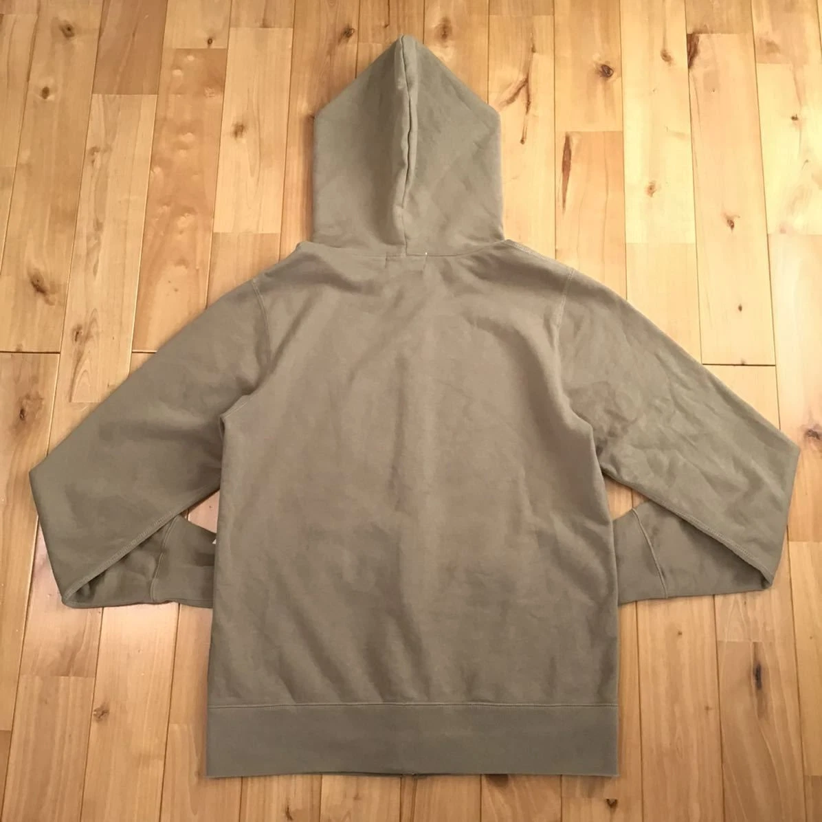 A BATHING APE (BAPE) AUTENTICA FELPA CON CAPPUCCIO FULL ZIP A BATHING APE BAPE COLLEGE ONE POINT BEIGE XL