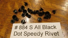SMALL DOT SPEEDY RIVETS ALL BLACK 100 pcs. USA RAPID RIVETS FOR LEATHER & OTHER 