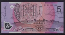 AUSTRALIAN BANKNOTES: 1995 $5 FRASER / EVANS PREFIX CH 95 ...