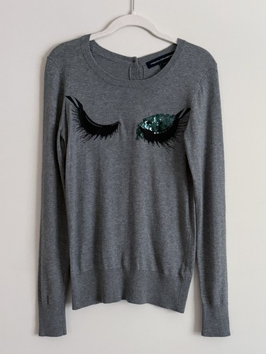 French Connection Sweater Eye Lashes With Sequins Size XS - Picture 4 of 13