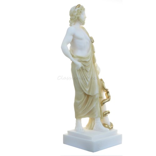 Statue Ancient Greek Asclepius Alabaster 9" - 23cm Cast Marble Mythology Medic - Picture 7 of 9