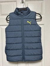 Puma Youth Boy  s Classic Light Blue Puffer Winter Vest Jacket Size M 10/12