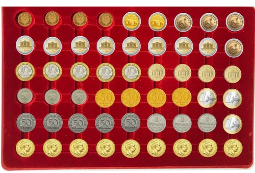 Alu-Großer-Münzkoffer-Diamant Look-&-münztableaus IN Blu Rosso Scuro - Foto 81 di 171