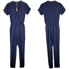 Joules Antonia cotton short sleeve v neck  navy jumsuit  Size 2