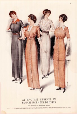 1913 F-12 FASHION & DRESS 2 PAGE LG 11x15 MAGAZINE ILLUSTRATION | eBay