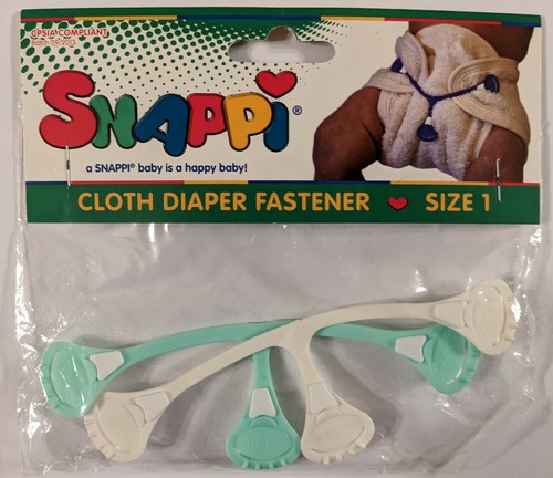 NEW 2 Ct Snappi Fasteners Flat Prefold Cloth Diaper Pins Size 1 2 Infant Toddler - Picture 4 of 16