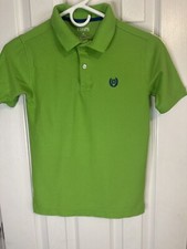 Chaps Boys Size Medium Green Embroidered Emblem Polo Shirt